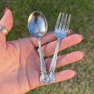 Vintage Sterling Silver Wallace Baby Fork & Spoon Set